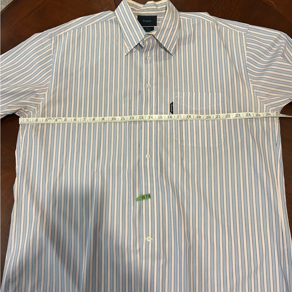 Faconnable Regular Fit Short Sleeve Striped Poplin Shirt - Picture 7 of 7